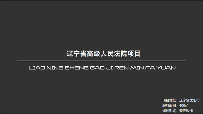 遼寧省**人民法院項目遼寧省沈陽市400㎡設計案例